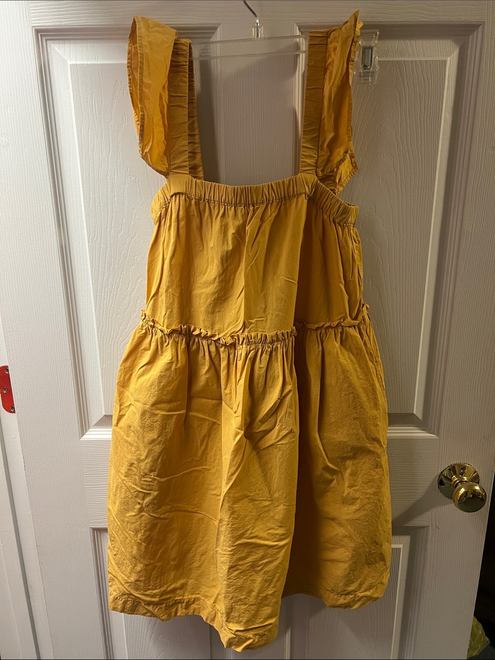 Madewell yellow dress with pockets xsmall